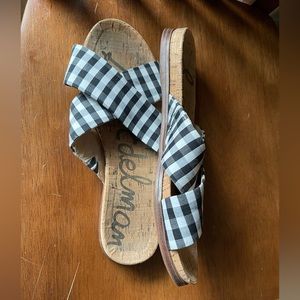 Sam Edelman black and white gingham sandals size 8.5